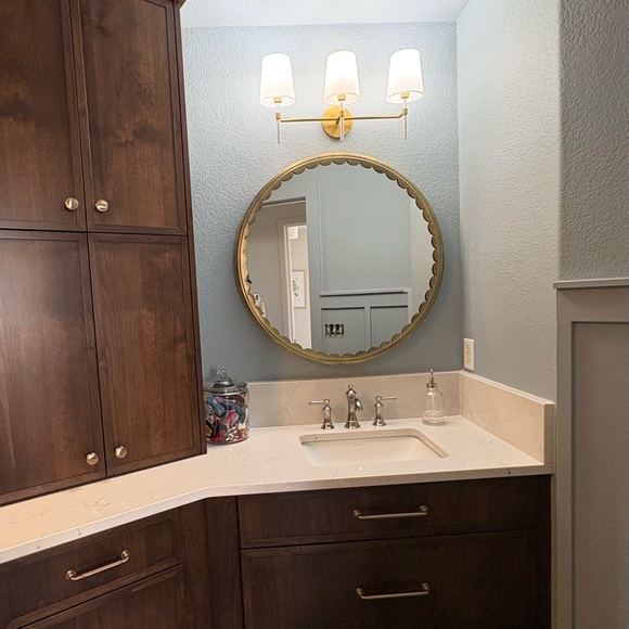 KATE SPADE NEW YORKMonroe 3-Light Milk Glass & Brass Bathroom Sconce
